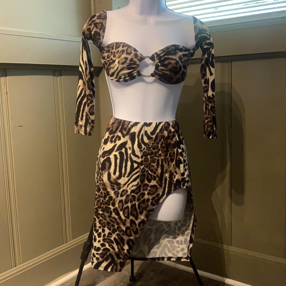New Fashion nova leopard two piece